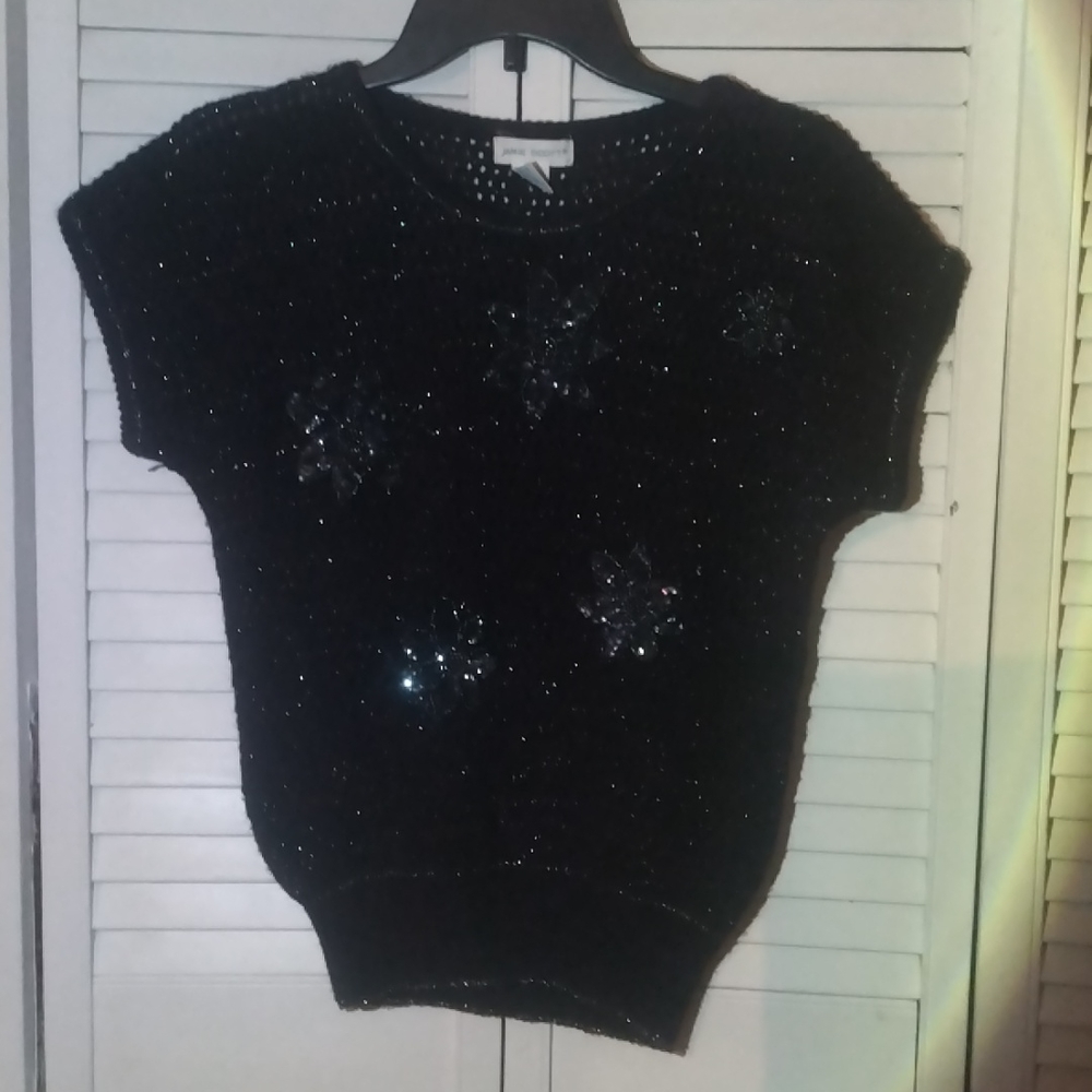 1980's Vintage Jamie Scott black sequin sweater